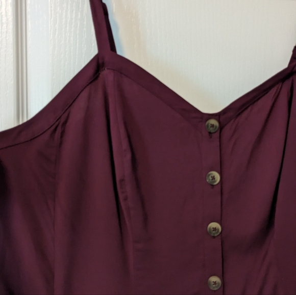 NWT Torrid Fit and Flare Rayon Cami | Size 1 | Wine - Picture 4 of 4